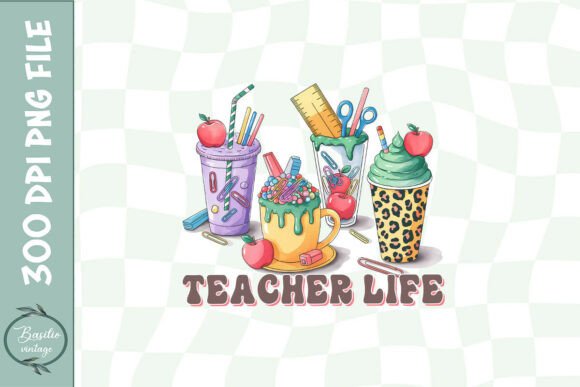A Designer's Look at Teacher Life Coffee Cups Embroidery