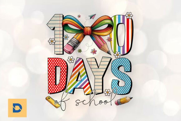 A Designer's Take on the 100 Days of School Celebration PNG