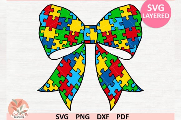 Autism Puzzle Coquette Bow Svg, Autism