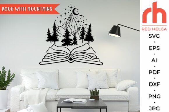 Book with Mountain SVG: A Versatile Library Cut File