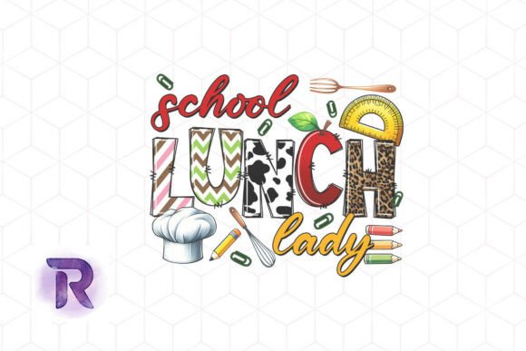 Charming School Lunch Lady PNG for Embroidery
