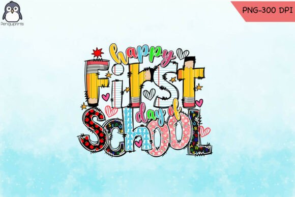 Doodle Happy First Day of School PNG