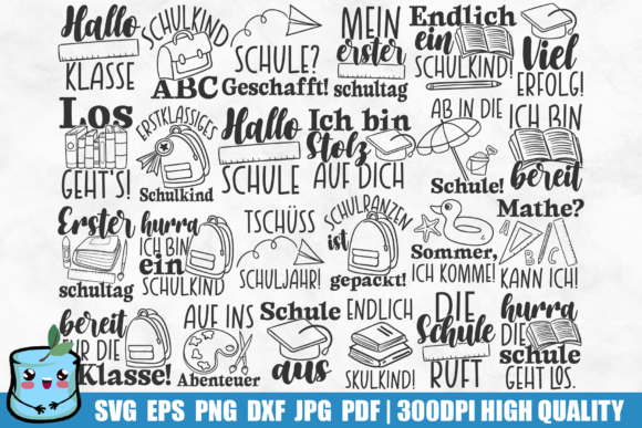 German School Quotes Bundle: A Versatile Embroidery Set