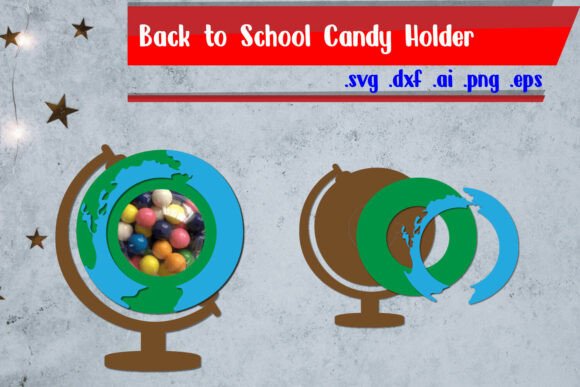 Globe Candy Holder - School Embroidery Design
