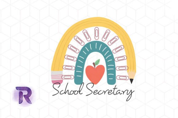 School Secretary Rainbow PNG: A Vibrant Embroidery Design
